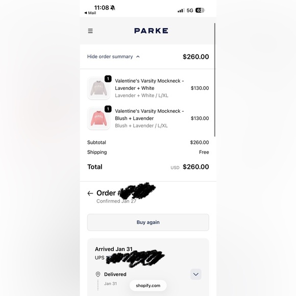 Parke Valentines Day Drop Blush and Lavender Mockneck X/XL - Picture 6 of 6